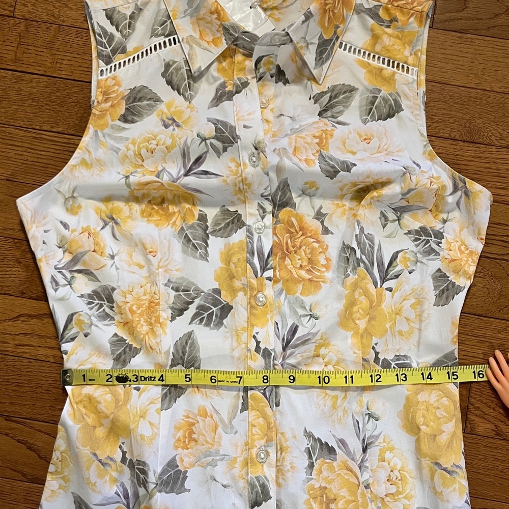 NWT Rachel Parcell Yellow Floral Midi Dress - Picture 9 of 16